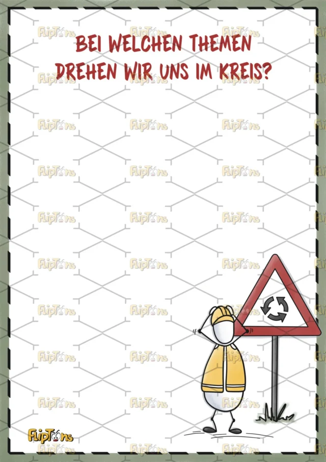 Verkehrsschild Kreisverkehr Hochkant - mit Text