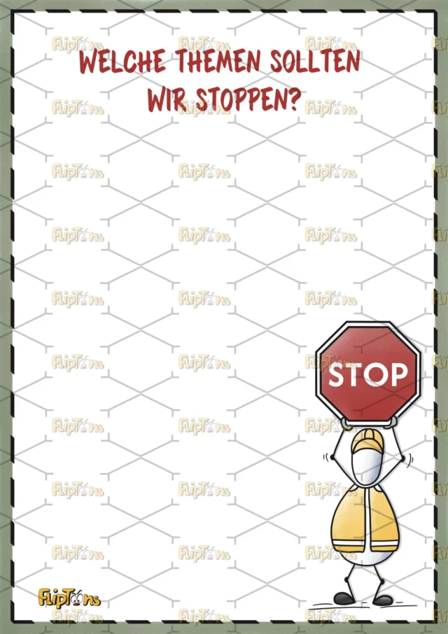 Verkehrsschild Stop Hochkant - mit Text