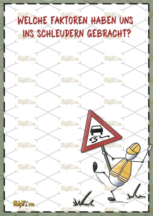 Verkehrsschild Schleudergefahr Hochkant - mit Text