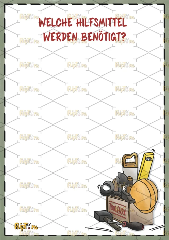 Baustelle Toolbox Hochkant - mit Text