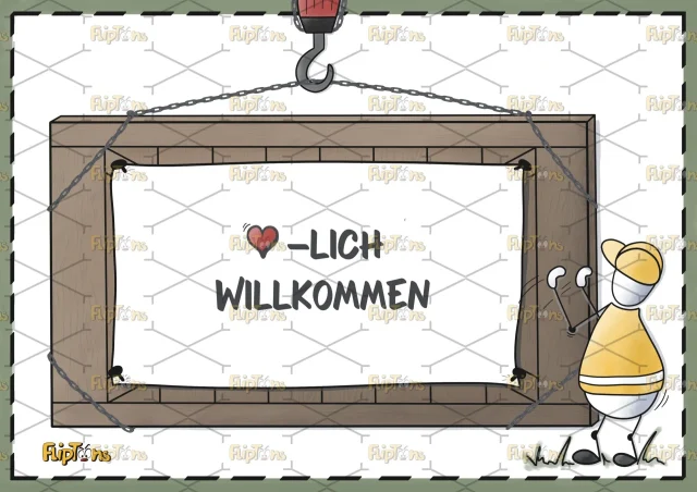 Baustelle Welcome Holzkiste Quer - mit Text