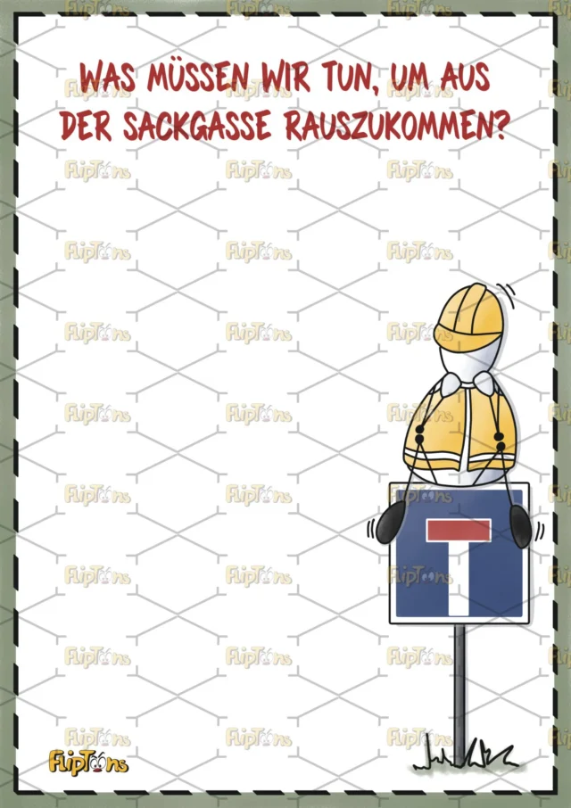 Verkehrsschild Sackgasse Hochkant - mit Text