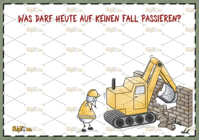 Baustelle Bagger Durchbruch Quer - mit Text