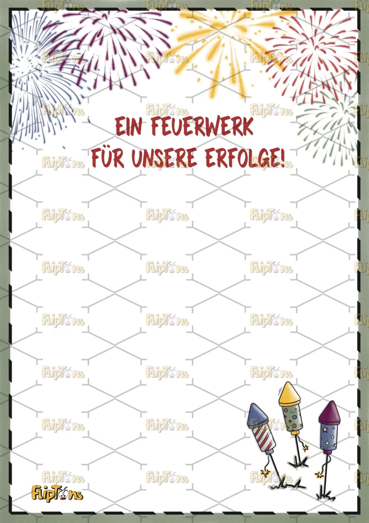 Feuerwerk Hochkant - mit Text
