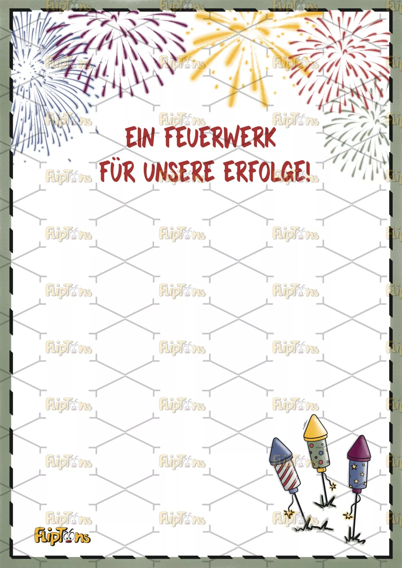 Feuerwerk Hochkant - mit Text