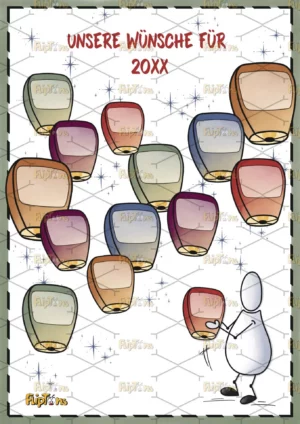 Wunschlaterne Hochkant - mit Text