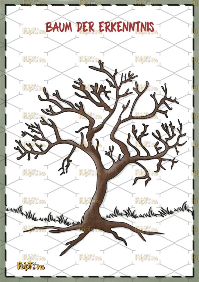 Baum der Erkenntnis Hochkant - mit Text