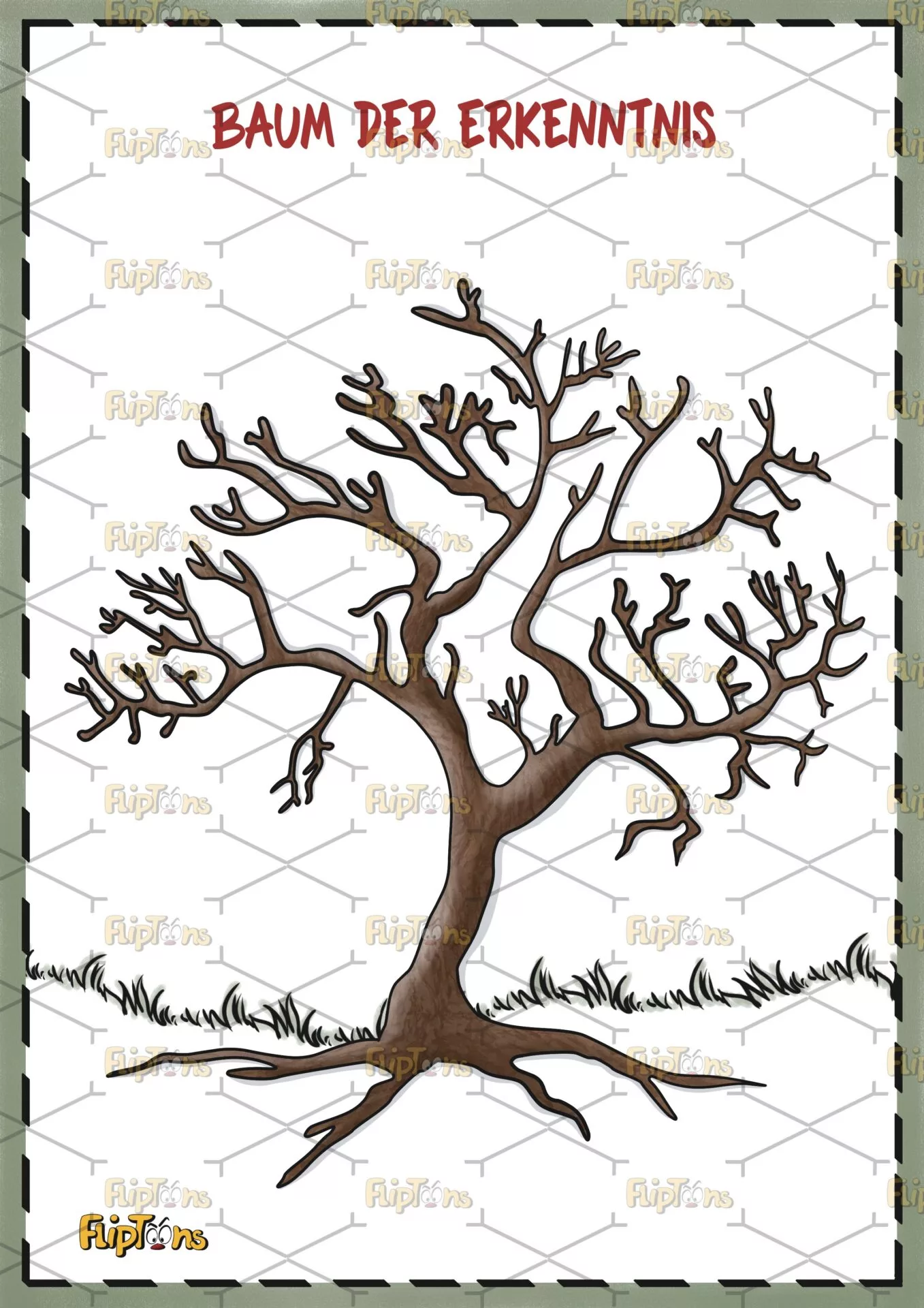 Baum der Erkenntnis Hochkant - mit Text