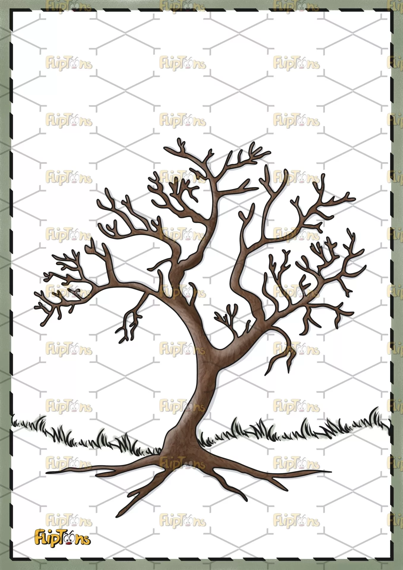 Baum der Erkenntnis Hochkant - ohne Text