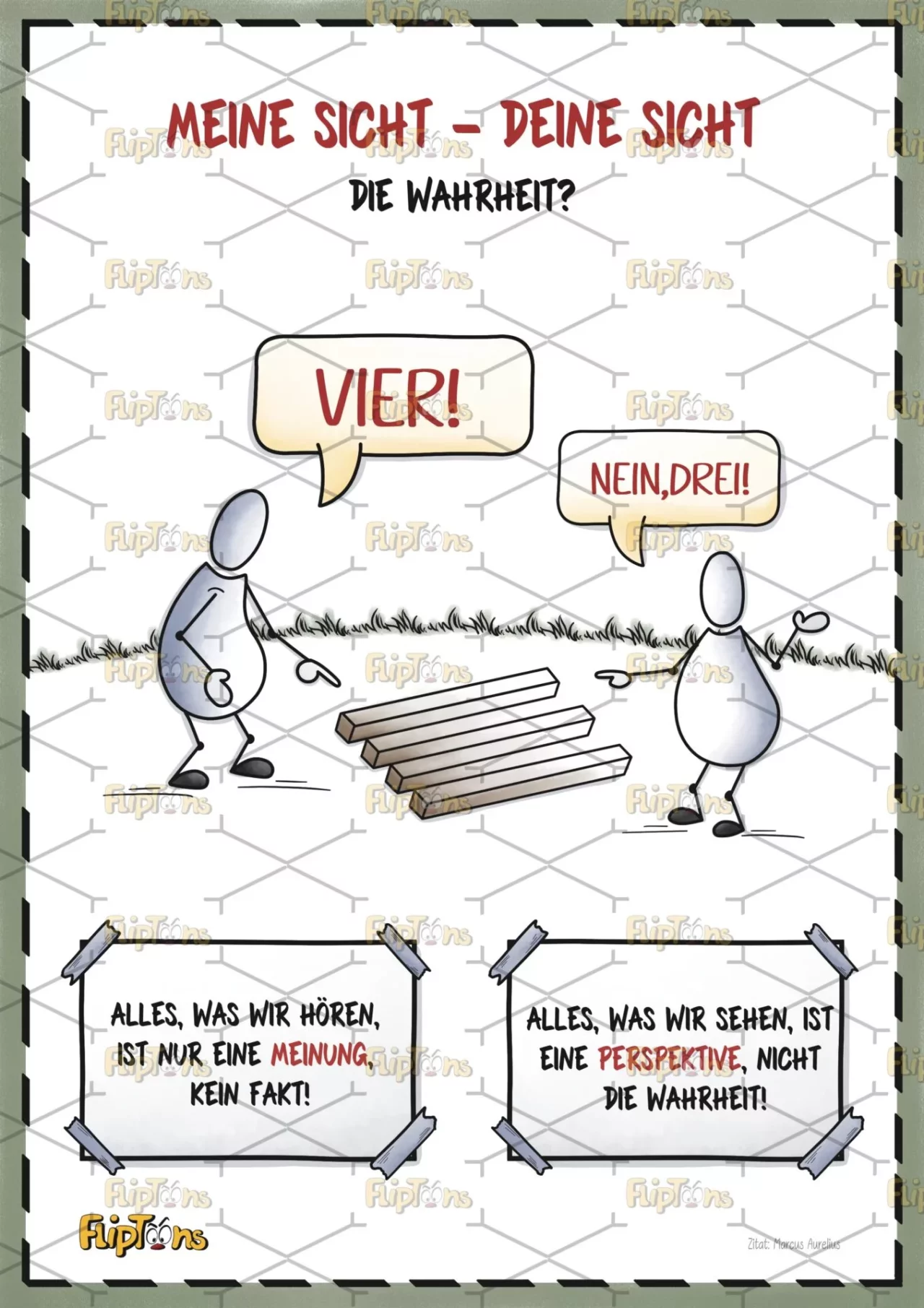 Perspektive Hochkant - mit Text