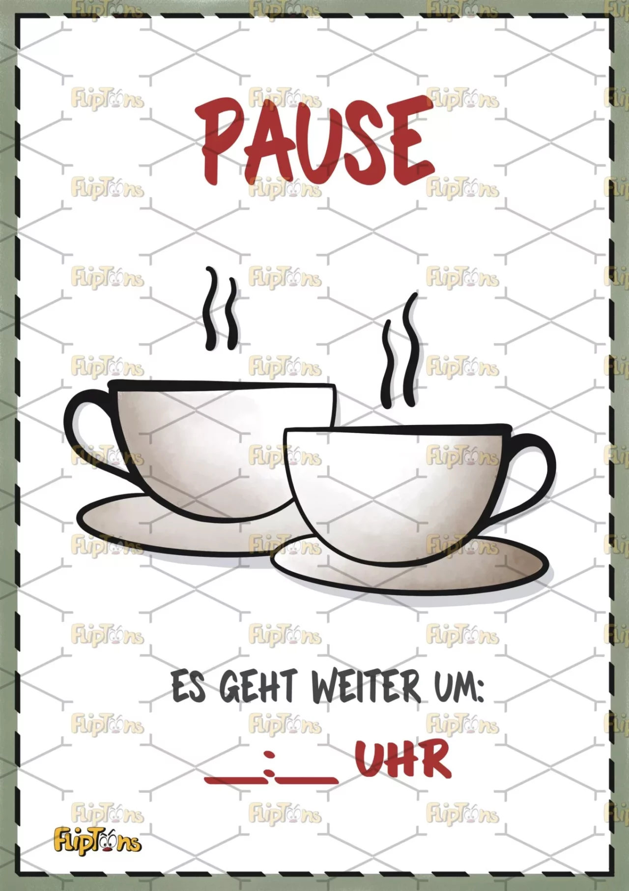 Kaffeepause Hochkant - mit Text