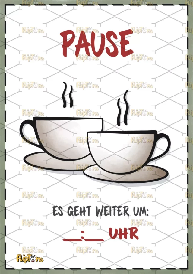 Kaffeepause Hochkant - mit Text