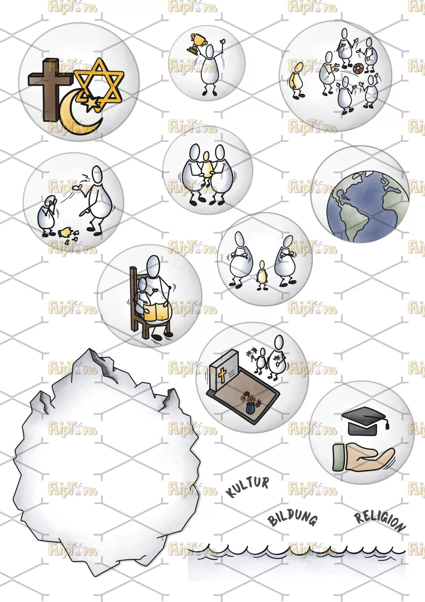 Eisbergmodell Elementbilder Eisbergmodell Elementbilder