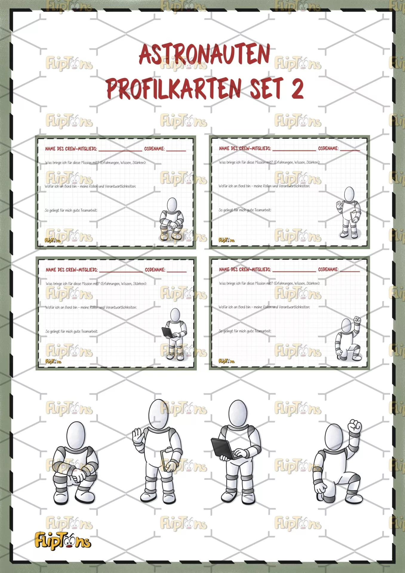 Astronauten Profilkarten Set 2