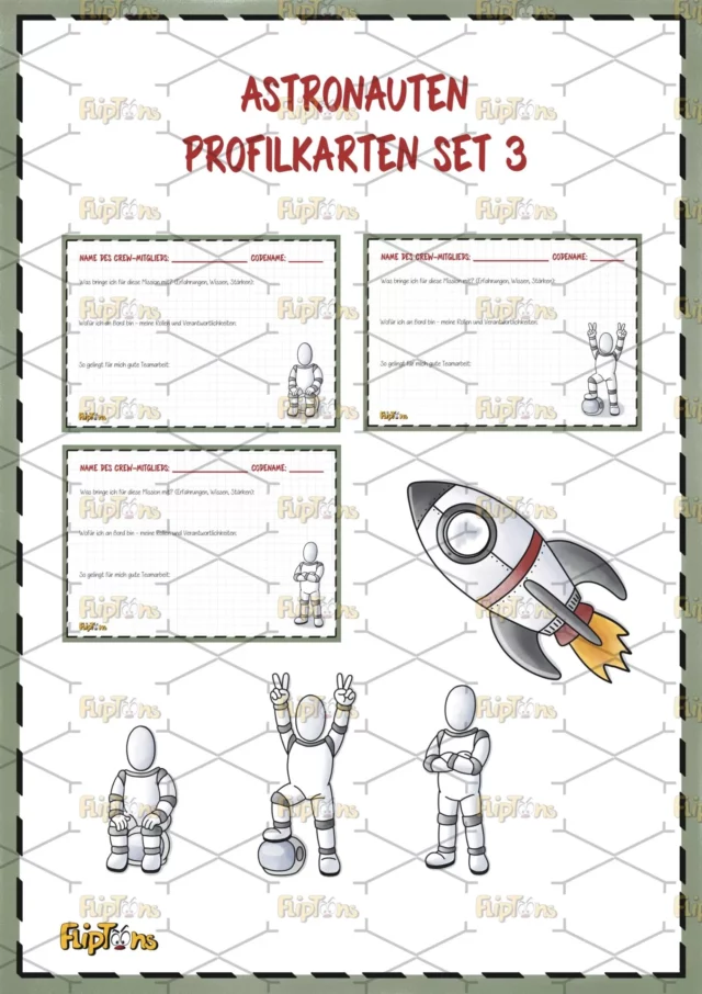 Astronauten Profilkarten Set 3 - Vorschaubild Astronauten Profilkarten Set 3 - Vorschaubild