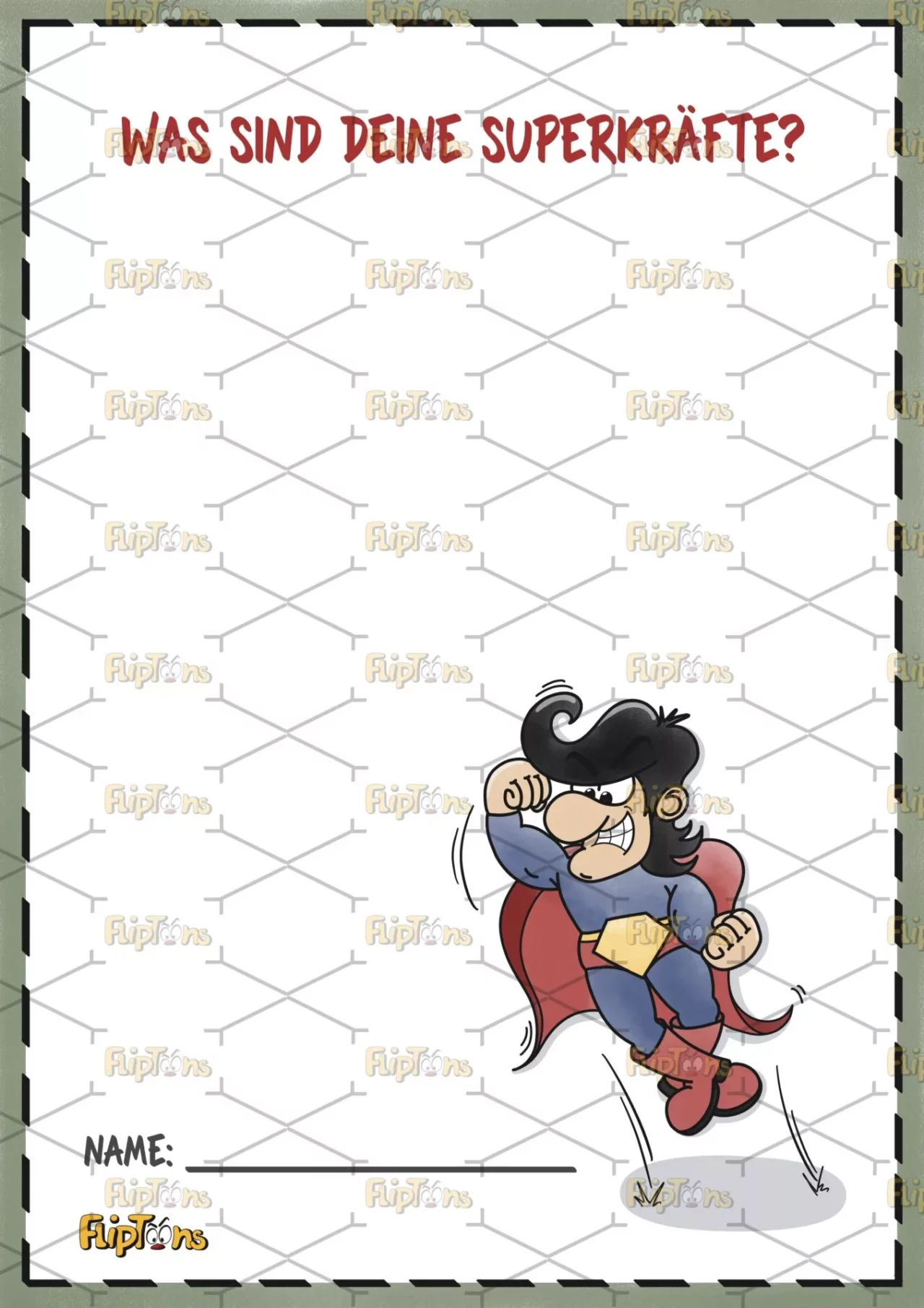 Superman Hochkant - mit Text