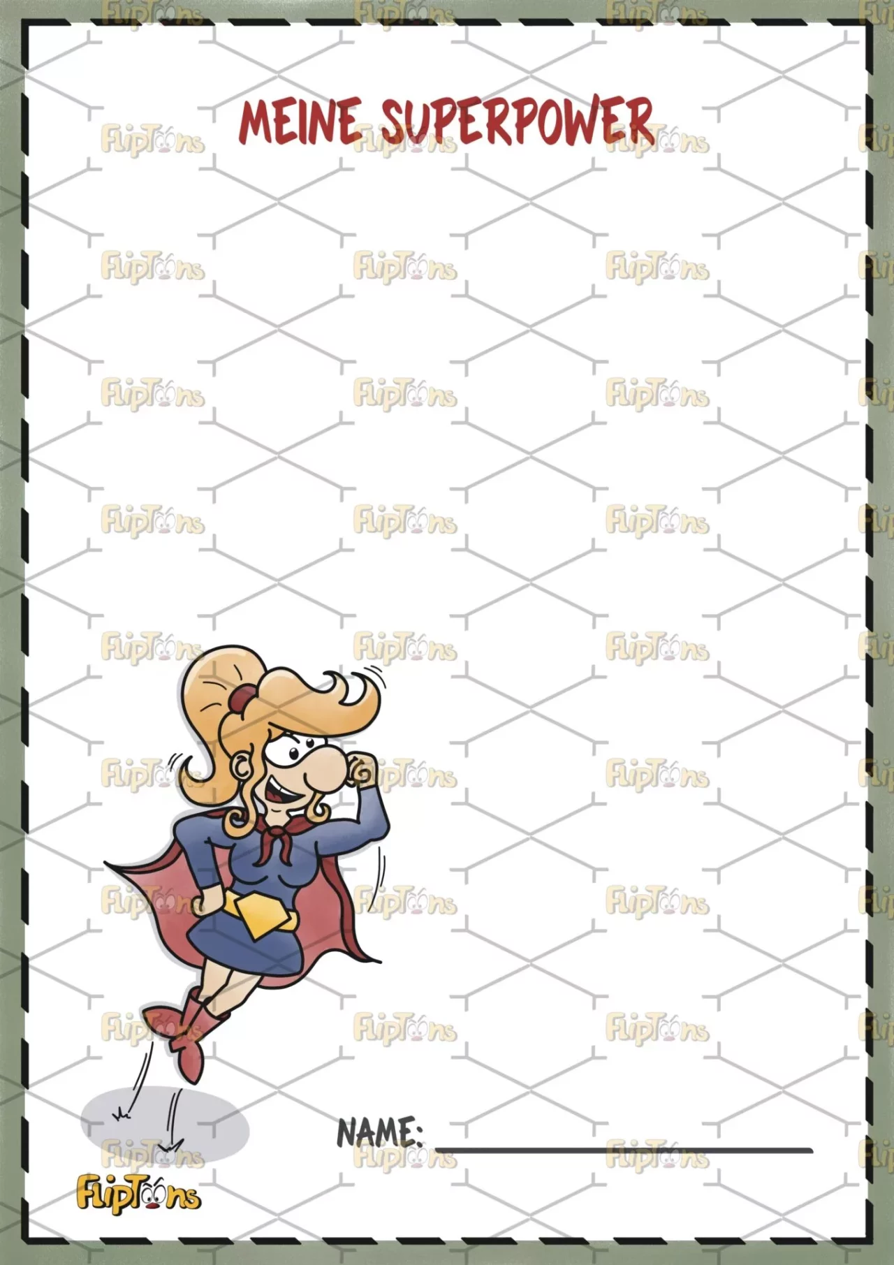 Superwoman Hochkant - mit Text