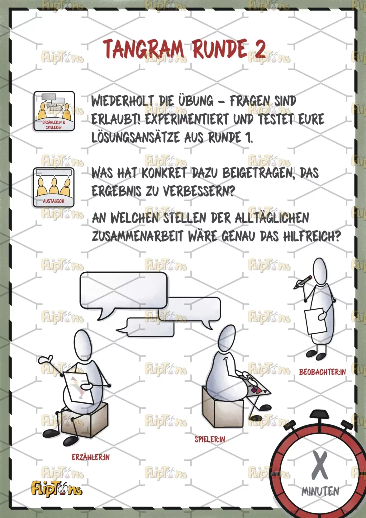 Tangram Runde 2 Hochkant - mit Text