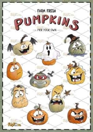 Farm Fresh Pumpkins Hochkant - mit Text