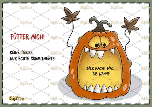 Commitment Kürbis Quer - mit Text