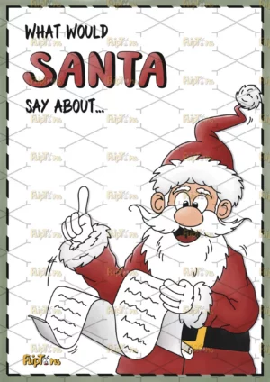 Weihnachtsmann Jahresrückblick Hochkant - mit Text