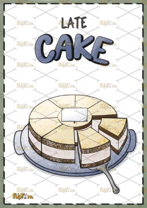 Late Cake Hochkant - mit Text
