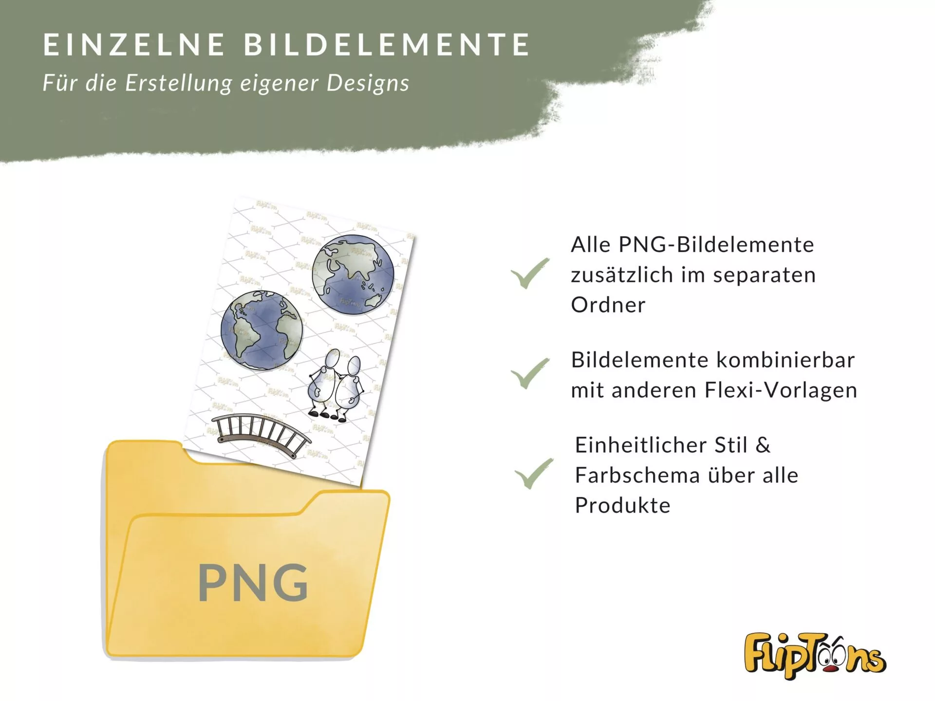 Einzelne PNG-Bildelemente für individuelle Designs: Alle Bildelemente separat verfügbar, kombinierbar und einheitlicher Stil.